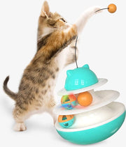 Pepets © - Kattenspeeltje – Tuimelspeeltje - Speelgoed Katten - Interactief Speelgoed Kat - Interactief Kattenspeeltje - Roterend Speeltje - Lichtspeeltje Kat - Laserspeeltje kat - Ronddraaiend Kattenspeeltje - Turquoise - 1xLedbal