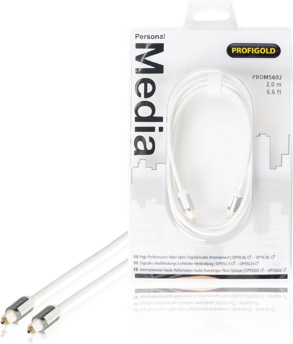 Profigold PROM5602 Glasvezel kabel 2 m TOSLINK Wit