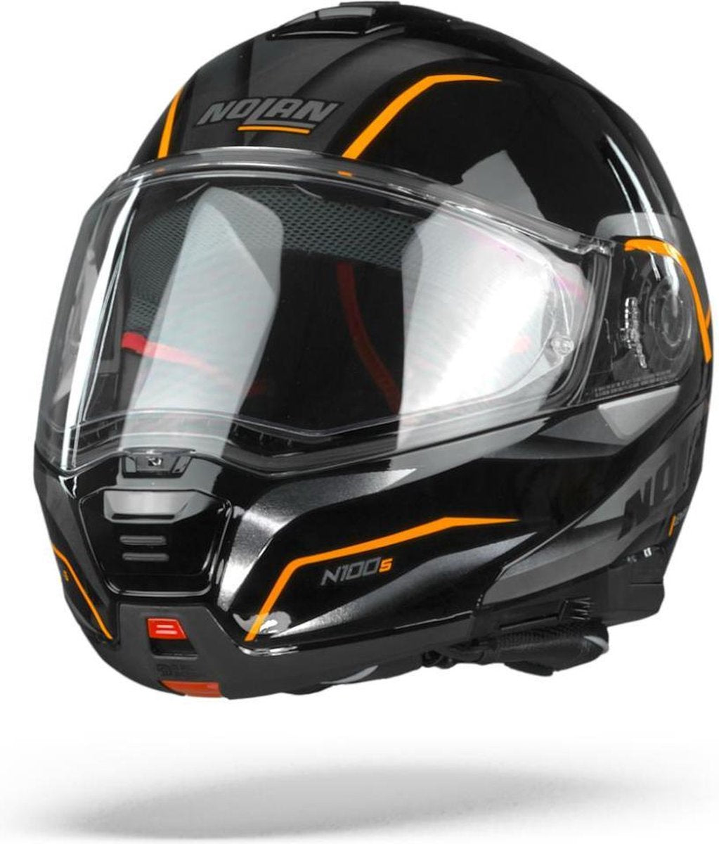 Nolan N100-5 Balteus 44 Glossy Black Orange Systeemhelm - Motorhelm - Maat S