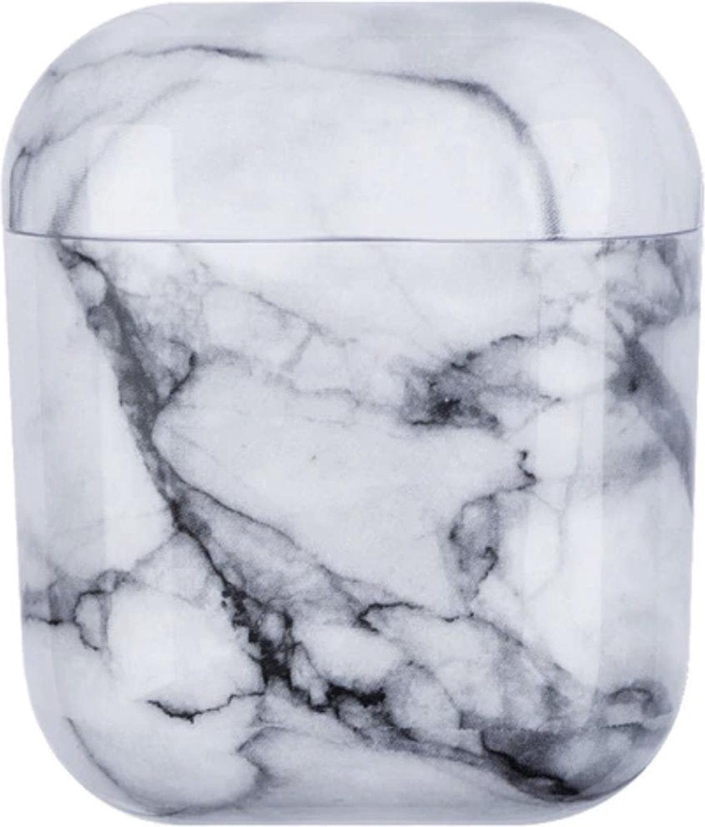 YPCd® Apple AirPods Hoesje - Wit - Marmer Hard Case