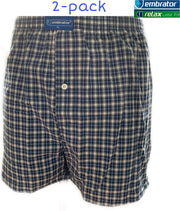 Embrator 2-pack mannen Boxershort geweven katoen donkerblauw 4XL