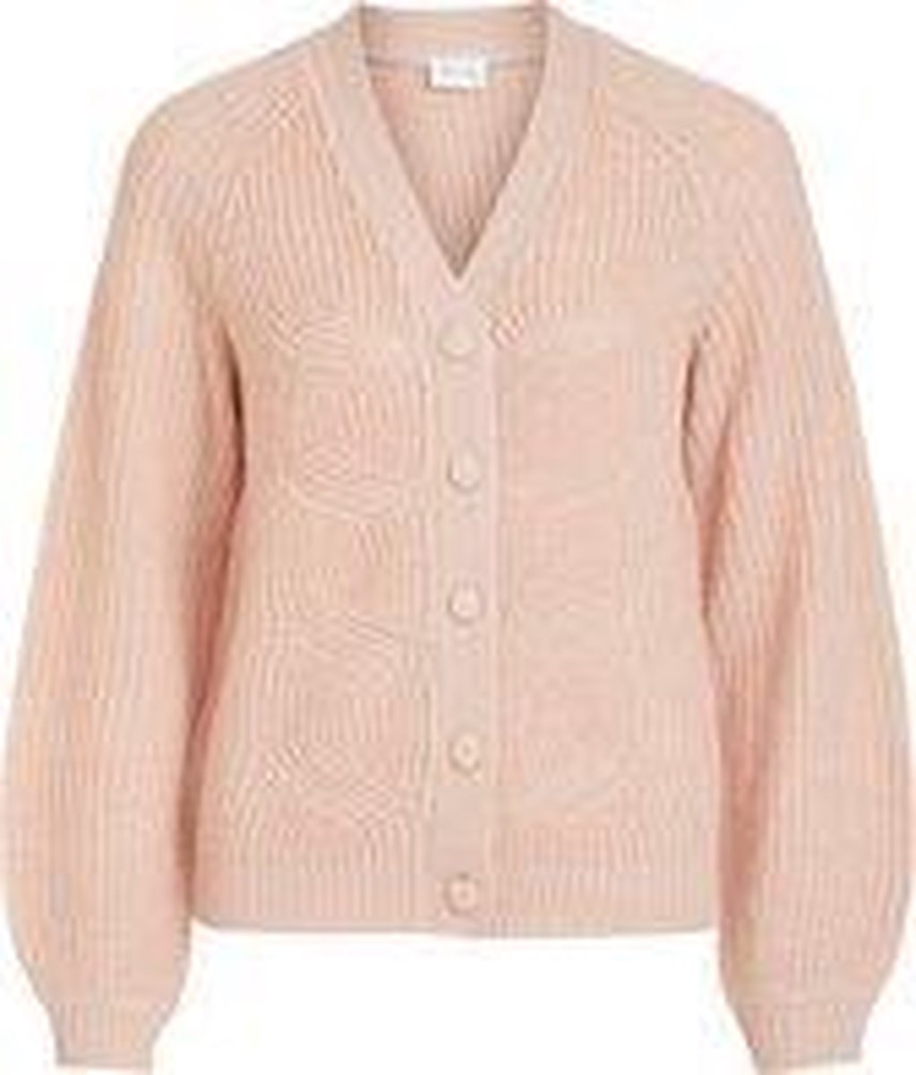 VILA Dames 14067964DITTY L/S KNIT CARDIGAN Humus Vest - Maat L