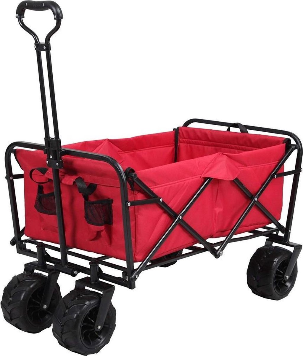Meister 6816930 Bolderwagen met Opbergtas 74x17x50 cm Rood/Zwart
