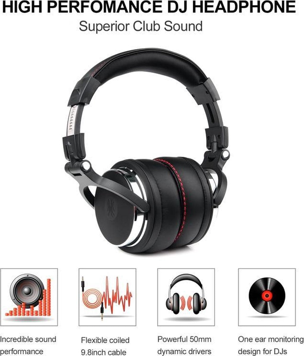 Oneodio Bekabelde Hoofdtelefoon Professionele Studio Dynamische Stereo DJ-hoofdtelefoon Met Microfoon HIFI Headset Monitoring Voor Muziektelefoon