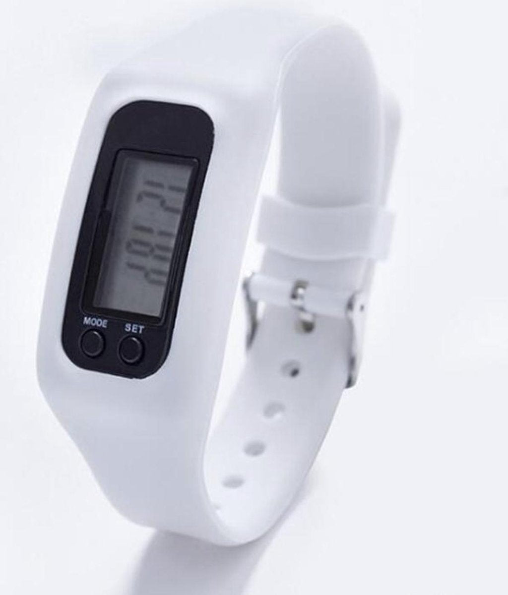 Stappenteller • Horloge • Digitaal • Digitale • LCD • Calorie • Loopafstand • Teller • Pedometer • Compact • Comfortabel • Zwart • Wit • lichtblauw • Oranje • Licht Roze • Donkerblauw • Rood • Paars • Geel • Lichtgroen • Turqouise • Cyaan