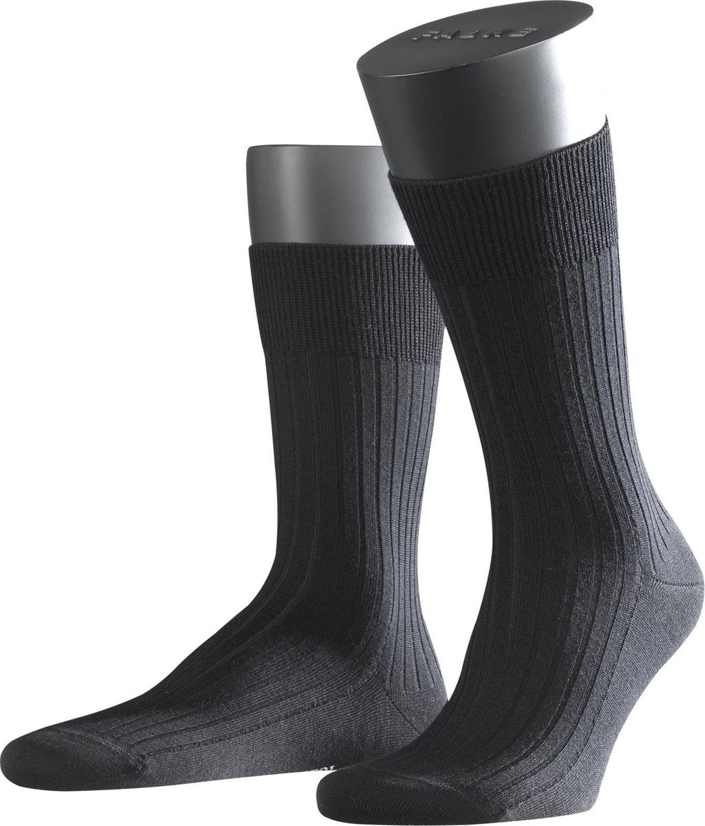 FALKE Bristol Pure HerenSok 14415 - Zwart 3000 black Heren - 43-44