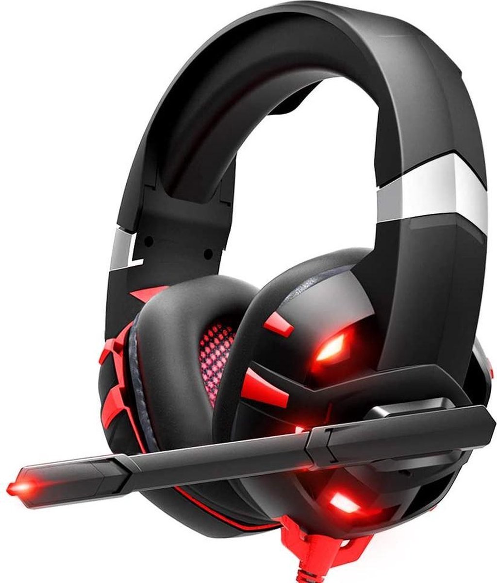 Onikuma Gaming Headset by Joyage - Rood - Gaming headset pc ps4 xbox one - Headset met microfoon - Headset ps4 headset - Koptelefoon kinderen - Koptelefoon met microfoon - Koptelefoon met draad - Koptelefoon noise cancelling - Hoofdtelefoon