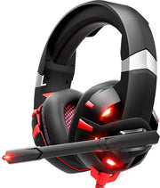 Onikuma Gaming Headset by Joyage - Rood - Gaming headset pc ps4 xbox one - Headset met microfoon - Headset ps4 headset - Koptelefoon kinderen - Koptelefoon met microfoon - Koptelefoon met draad - Koptelefoon noise cancelling - Hoofdtelefoon
