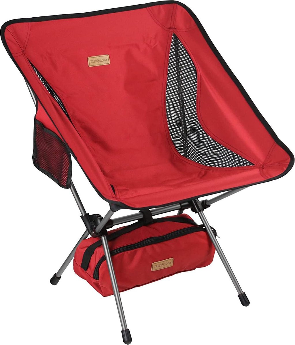 Compact Campingstoel - Rood - ultralicht en opvouwbare campingstoel in een tas