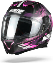 N87 Carnival 86 Flat Black Pink White  Integraalhelm - Motorhelm - Maat XXL