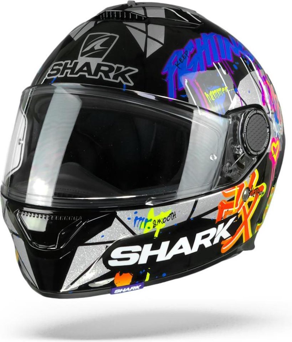 SHARK SPARTAN 1.2 LORENZO CATALUNYA GP ZWART ROOD GLITTER KRX INTEGRAALHELM S