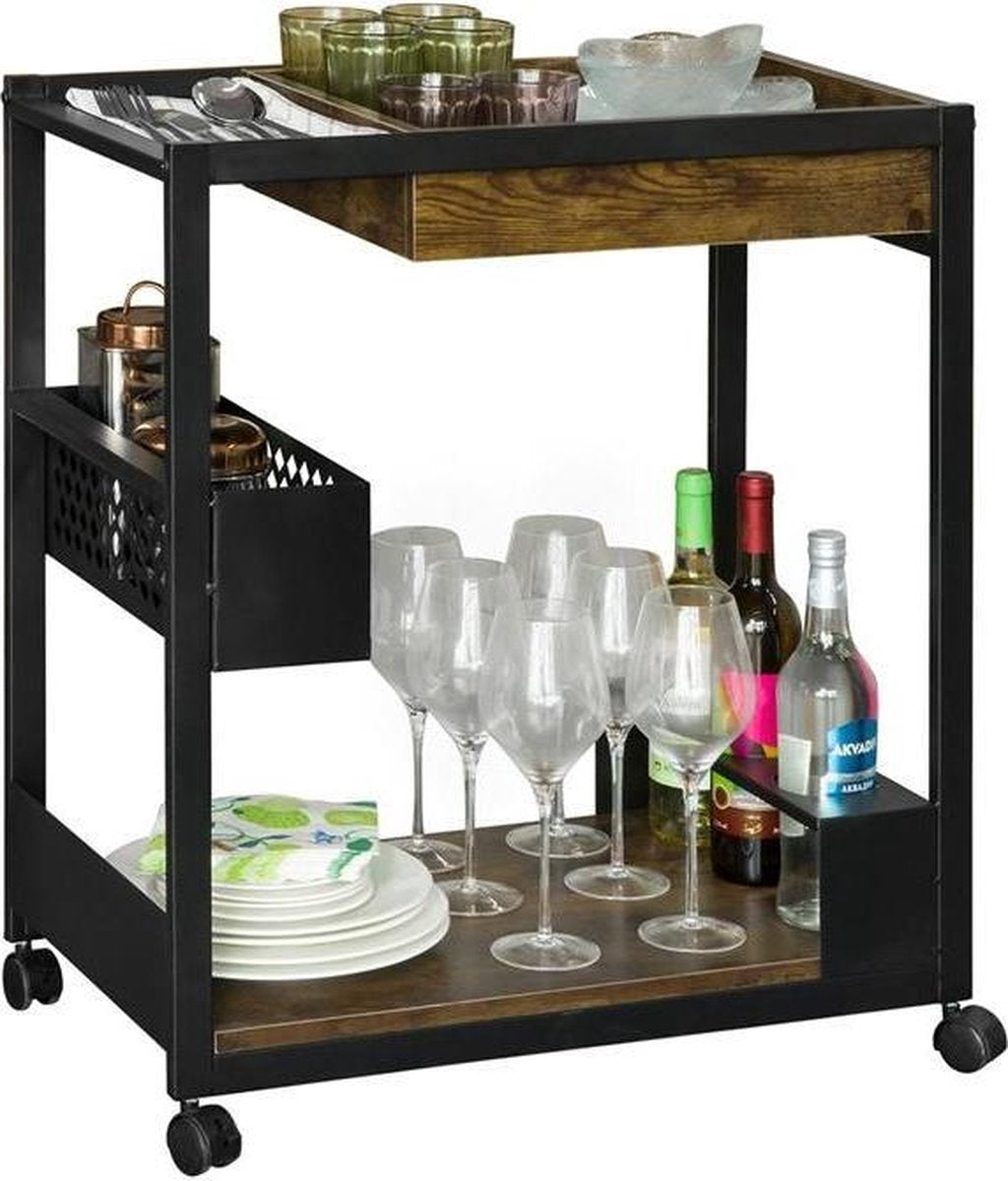 Simpletrade keukentrolley - Keuken - Trolley - Flessenhouder - 84 x 127 x 45cm