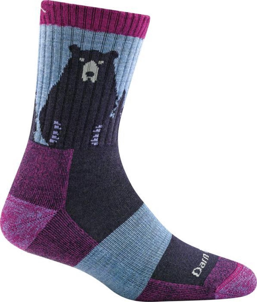 Darn Tough Bear Town Micro Crew Light Cushion Wandelsok Paars Dames