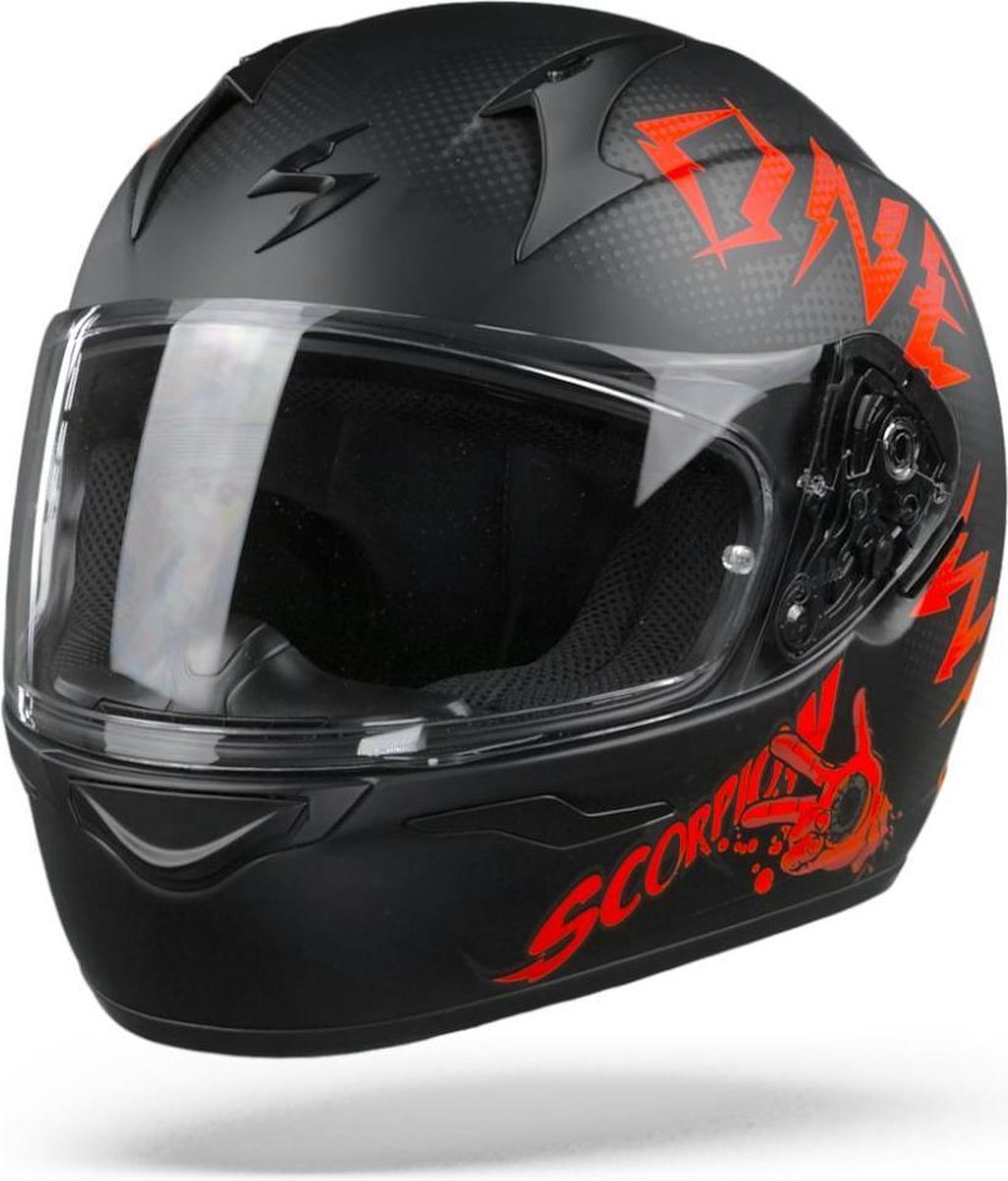 Scorpion EXO-390 Oneway Black Red Full Face Helmet L