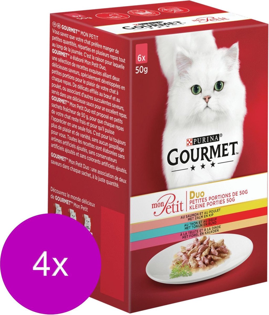 Gourmet Mon Petit Duo - Vis & Vlees - Kattenvoer - 24 x 50 g