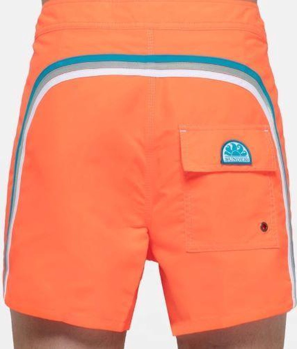 Sundek M504 Uni Board short Heren - M504  14Mid Length Swim Shorts with Rainbow Logo - Maat XXL  - Kleur  Fluor Oranje /  Fluor Orange