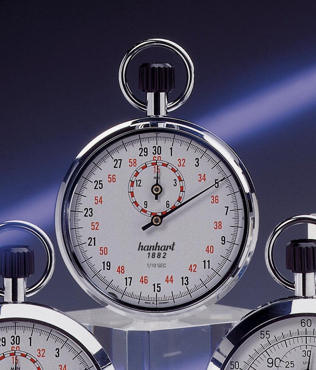 Hanhart stopwatch mechanisch - 112.0401-00 - kroonstopper - 1/10 sec - 15 min