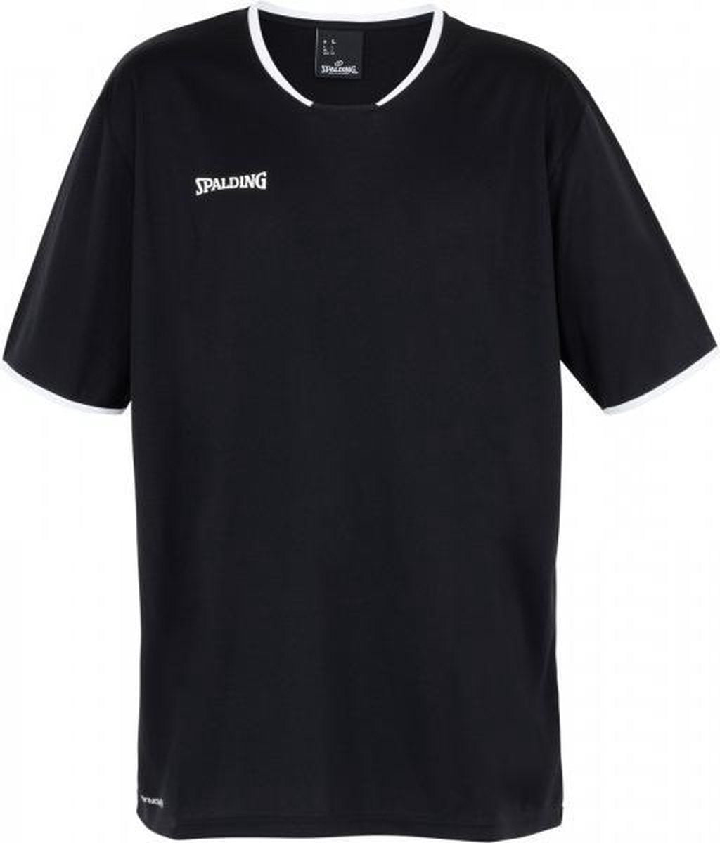 Spalding Shooting SS Shirt Unisex - Zwart / Wit - maat XL