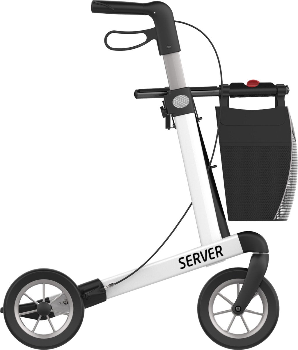 Rehasense Server zithoogte 62 cm - zachte comfort wielen - Large  WIT - Gewicht 7