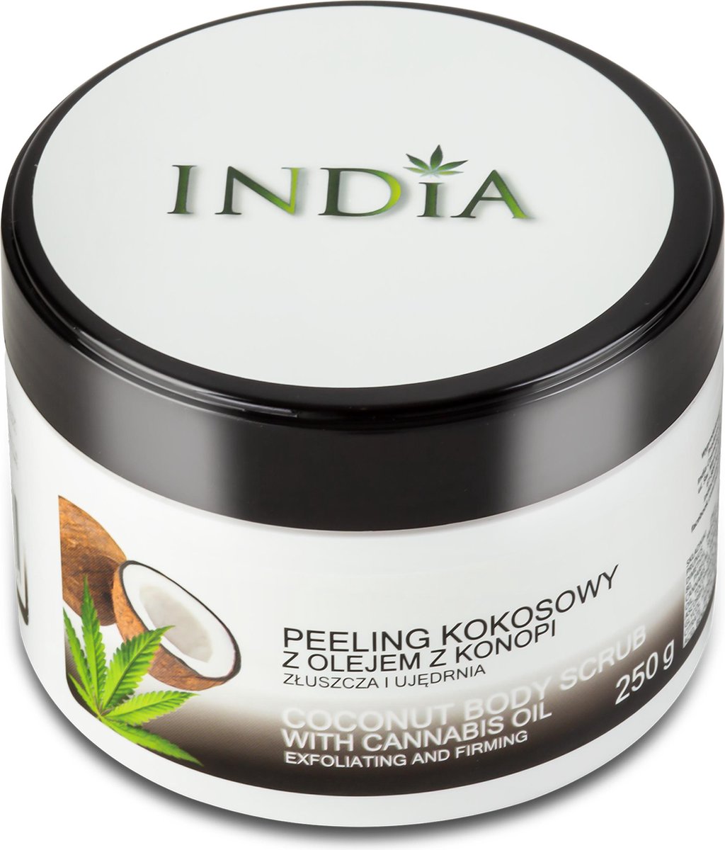 India Cosmetics Kokos peeling met hennepolie 250 ml