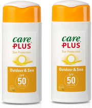 2x Care Plus zonnebrand factor 50 - SPF50 -  100 ml - Ideaal voor op reis - Beschermd ook tegen de meeste kwallenbeten