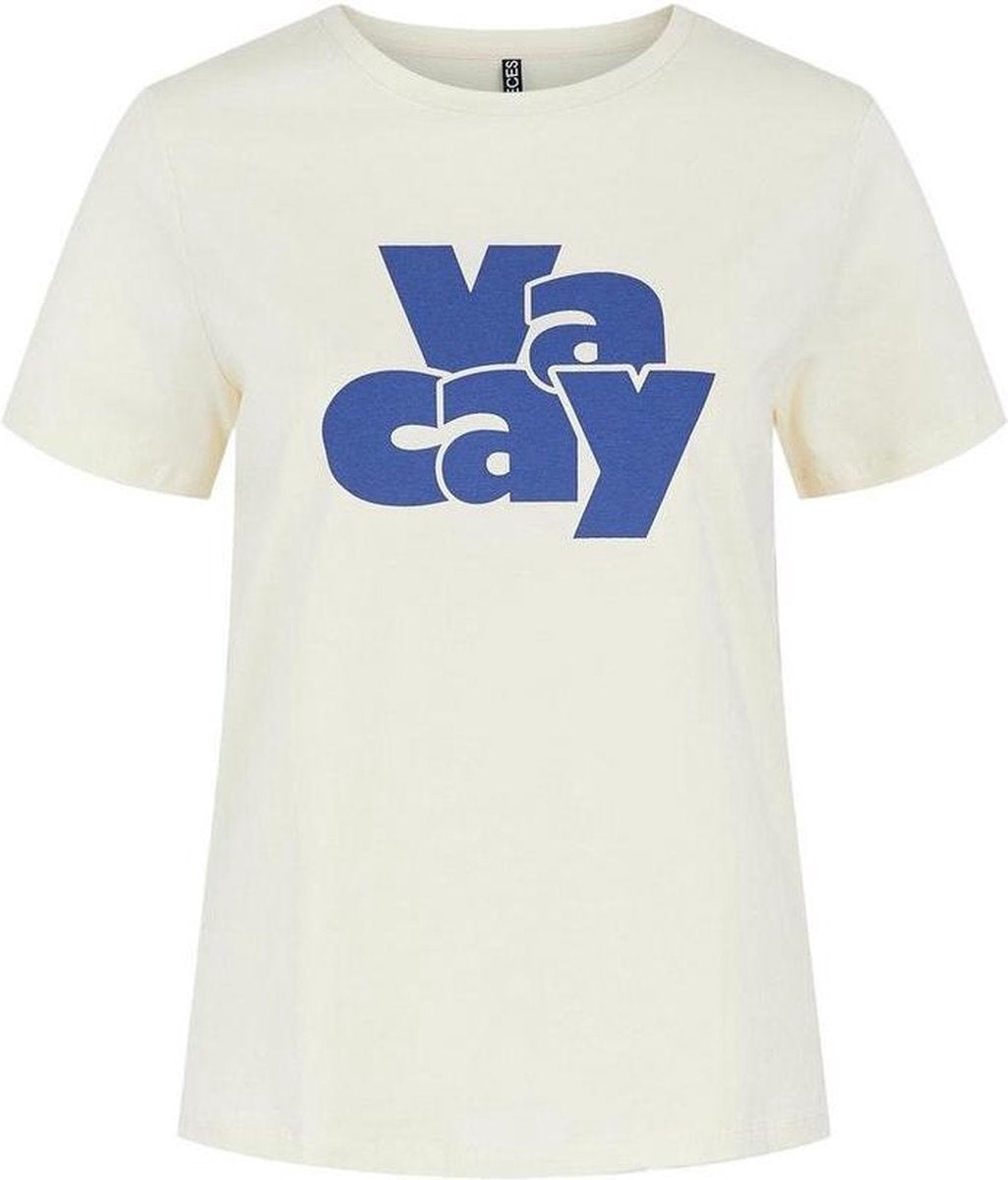 Pctamaris Ss Print Tee Bc 17114616 Buttercream/vacay-deep