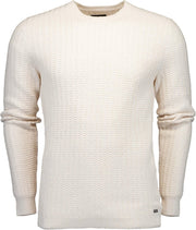 Cavallaro Napoli - Heren Trui - Feolo R-Neck Pullover - Off White - Maat L