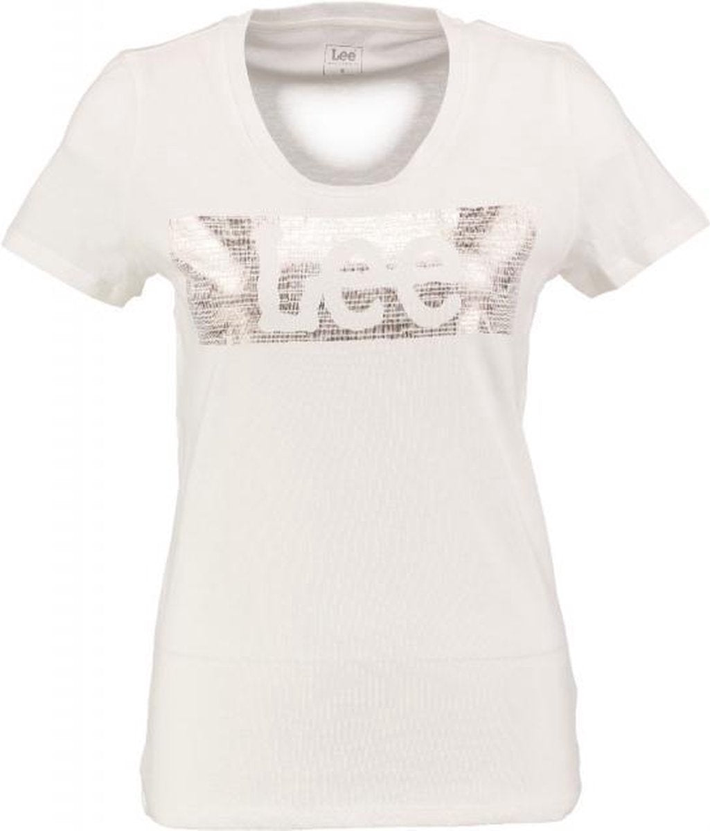 Lee soepel off white slim fit shirt katoen - Maat XS