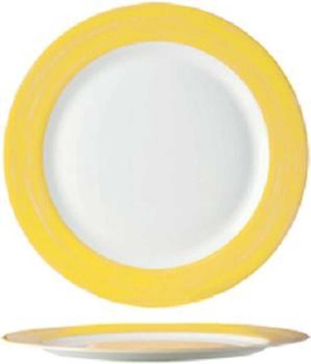 Arcoroc Brush - Dessertborden - Geel - 19cm - (Set van 6) En Yourkitchen E-kookboek - Heerlijke Smulrecepten