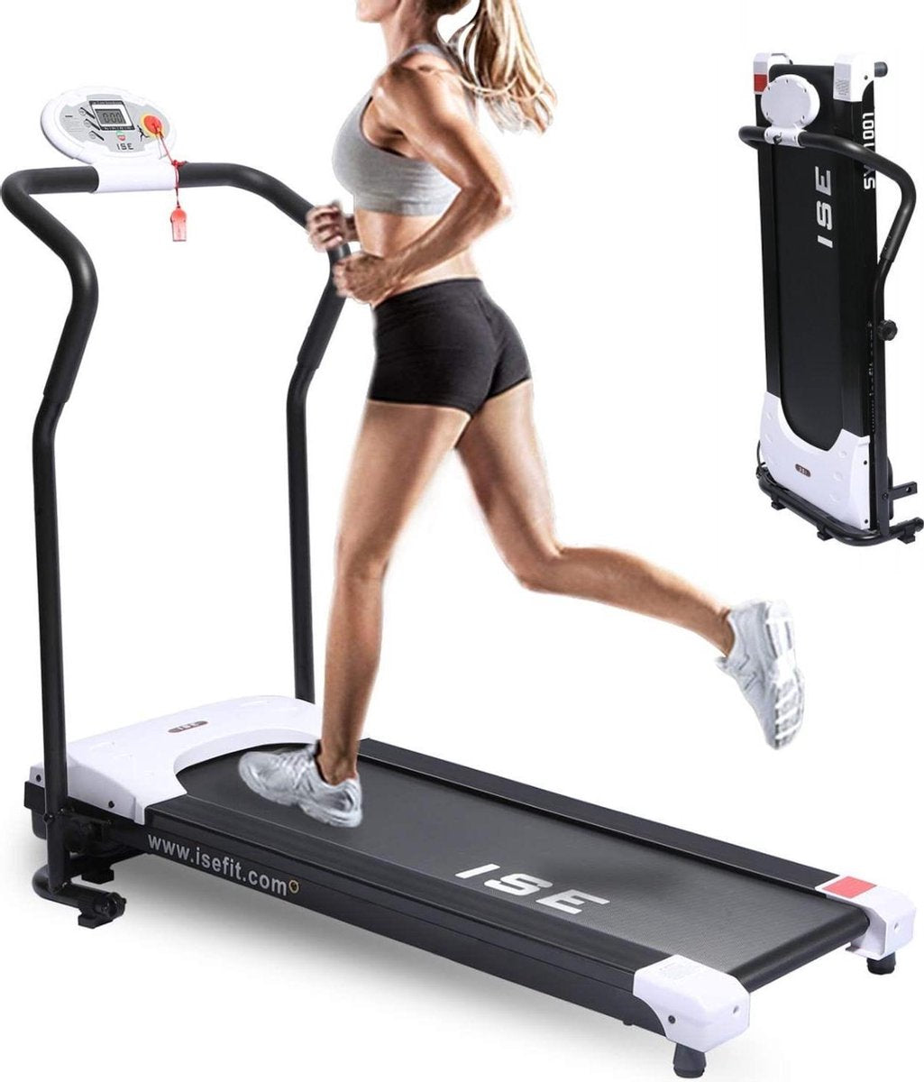 ISE SY1001 Appartement Loopbanden 10 km/H - Compacte en lichtgewicht opvouwbare elektrische loopband Fitness Sport