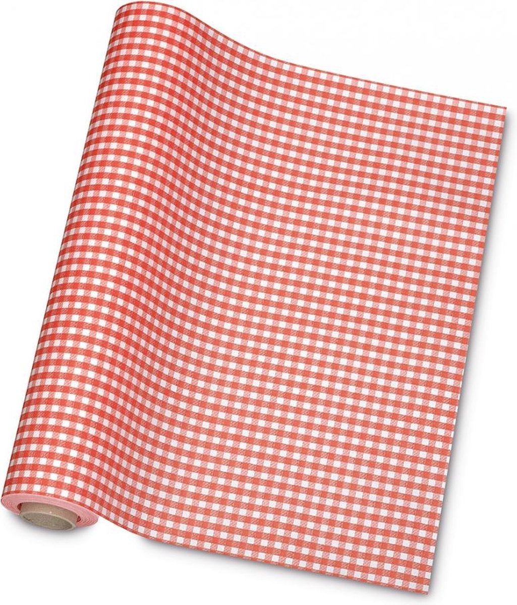 GALA Tafelloper Vichy Dark Red 40cm x 6m
