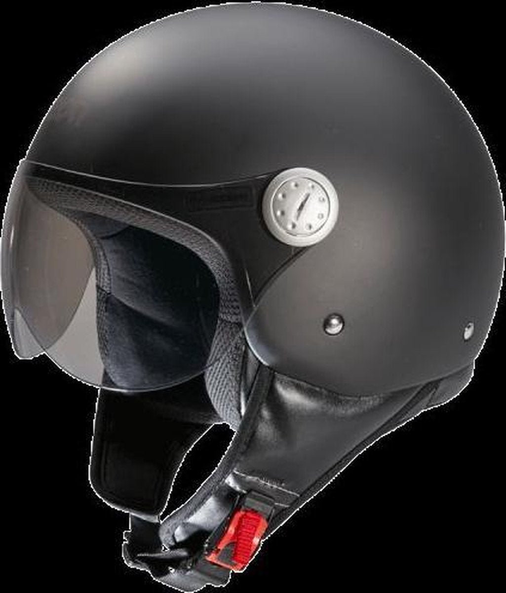 Beon Logo - Mat zwart - Jethelm - Scooterhelm - Motorhelm - XL / 60