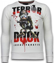 Local Fanatic Terror Duck - Rhinestone Sweater - Wit - Maten: XL