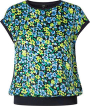 YESTA Haniah T-shirt - Dark Blue Multi-col - maat 4(54/56)