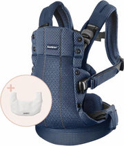 BABYBJÖRN Draagzak Harmony Bundle - Marineblauw 3D Mesh incl Slab Tencel Wit