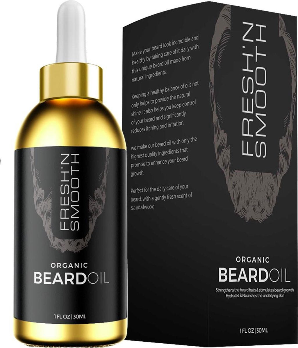 Fresh 'N Smooth Baardolie Beard Oil Baardverzorging Baardgroei Olie voor Lange & korte Baard