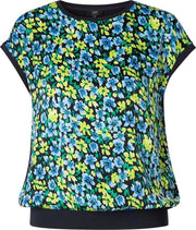 YESTA Haniah T-shirt - Dark Blue Multi-col - maat X-0(44)