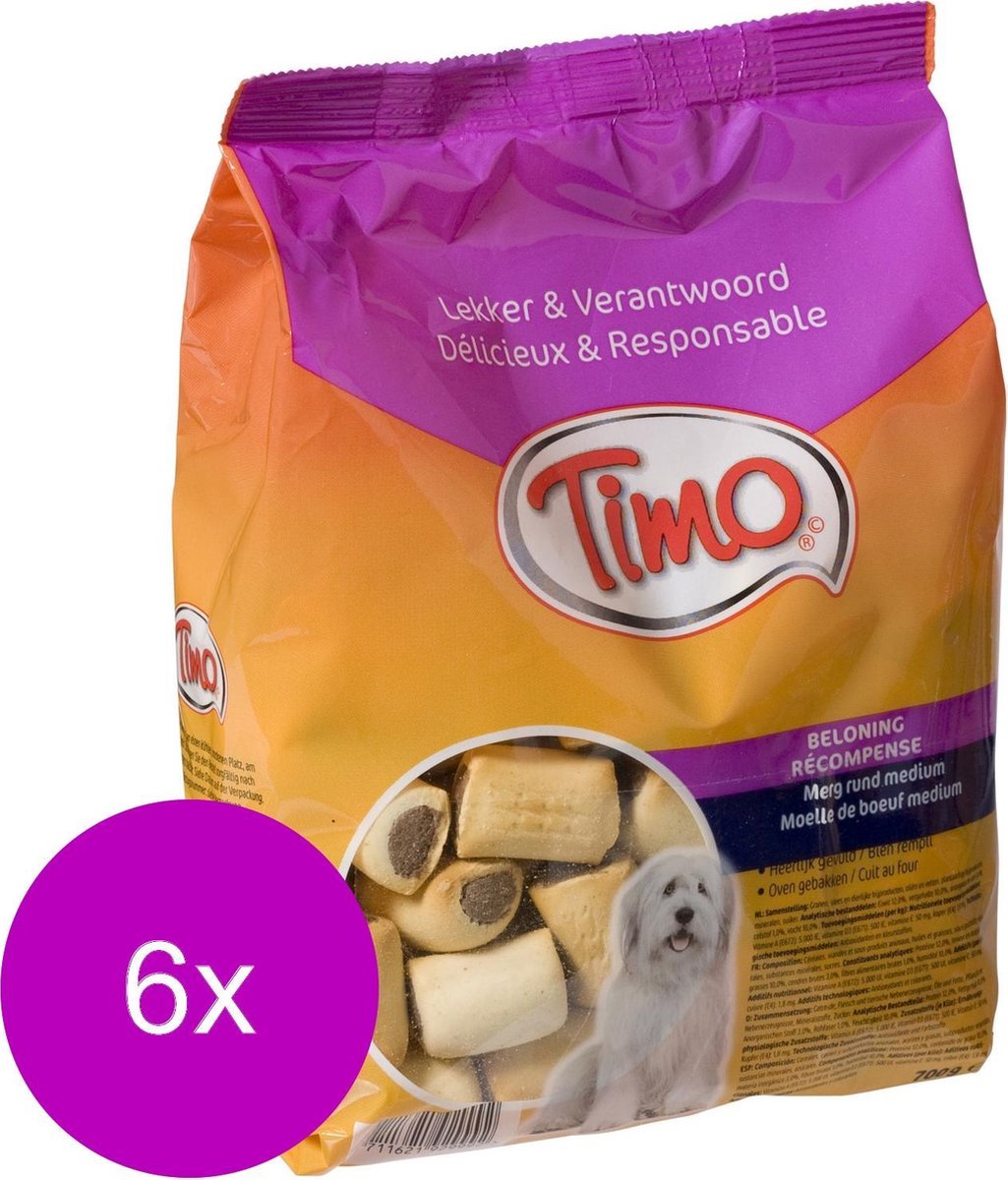 Timo Koekjes Merg Gevuld - Hondensnacks - 6 x Rund 700 g