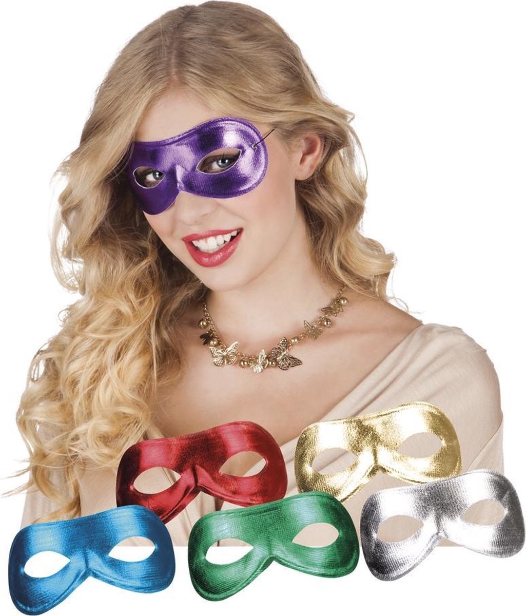 St. Oogmasker Metallised 6 kleuren ass.