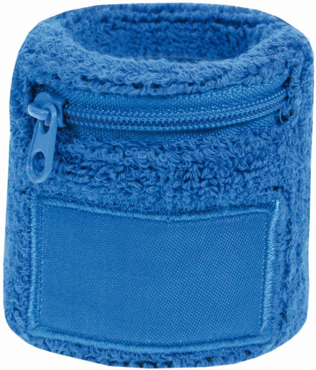 Benza Pols Zweetbandjes - Kobaltblauw 6 cm - Inc. Opbergvakje met rits - 1 stuks