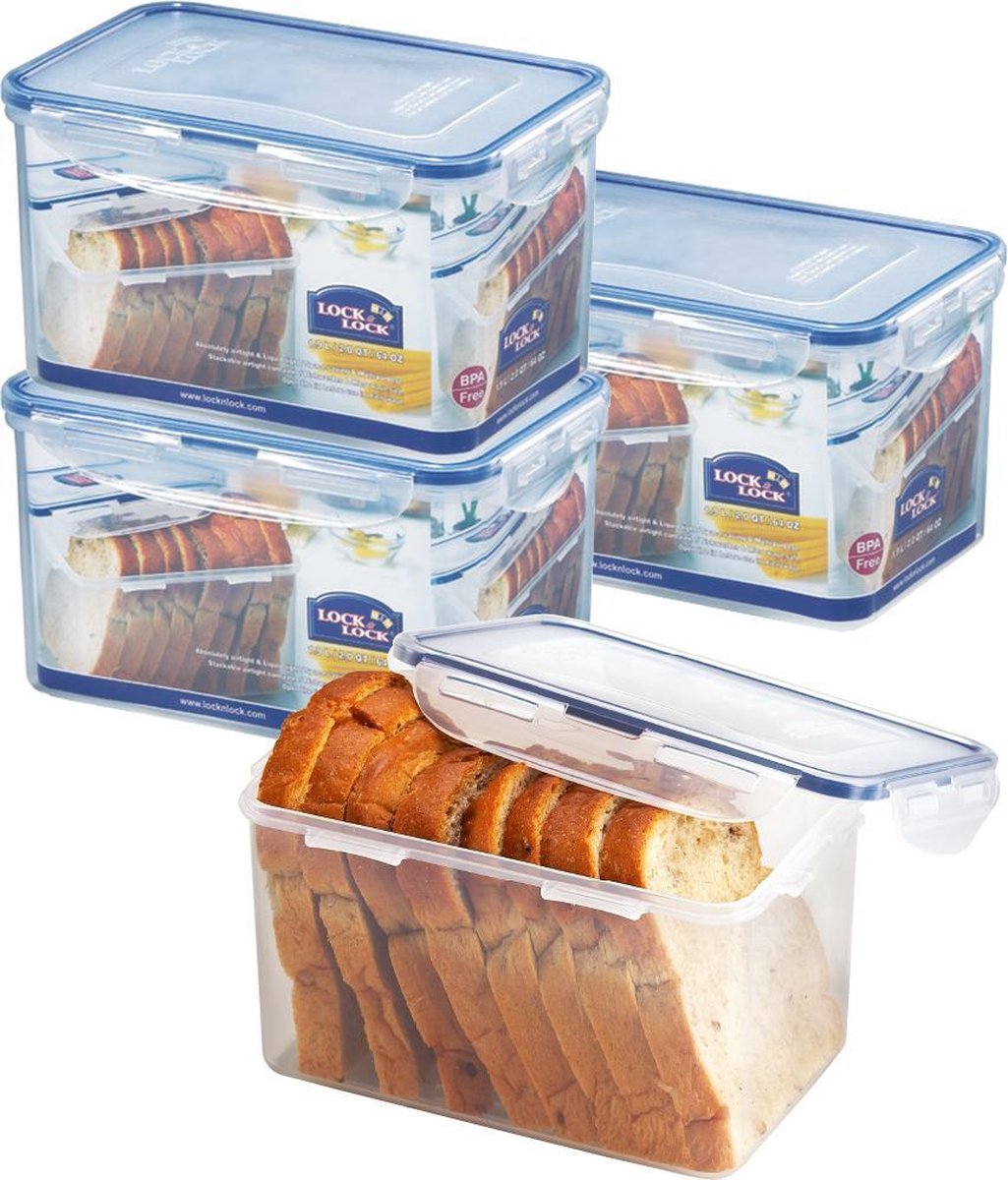 Lock&Lock Vershoudbakjes | Bewaardozen voedsel - Set van 4 Stuks - 1