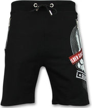 ENOS Korte Joggingbroek Heren - Zwarte Mannen Shorts - Maten: L