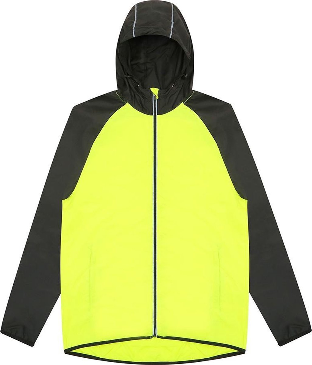 AWDis Gewoon Cool Mens Contrast Windscherm Jasje (Elektrisch Geel/Jet Zwart)