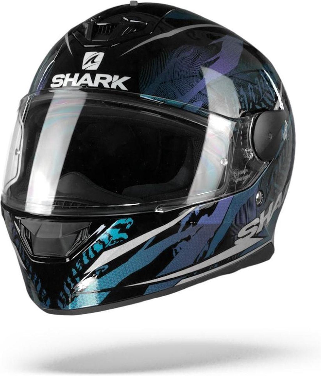 Shark D-Skwal 2 Shigan Zwart Violet Glitter Kvx Integraalhelm - Motorhelm - Maat S