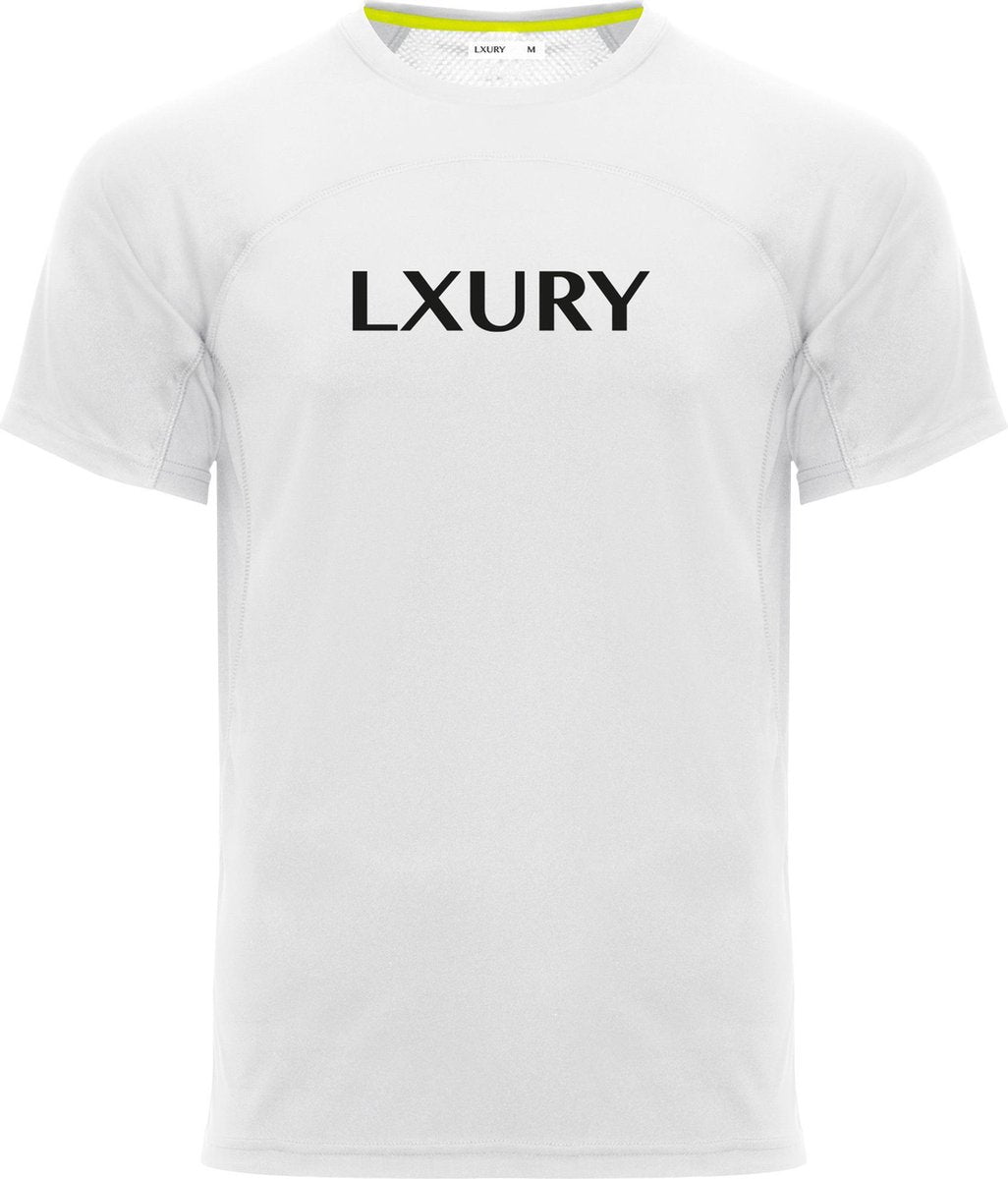 LXURY Training T-Shirt Wit Maat L - Heren - Fitness kleding - Sportshirt - Fitness T-Shirt