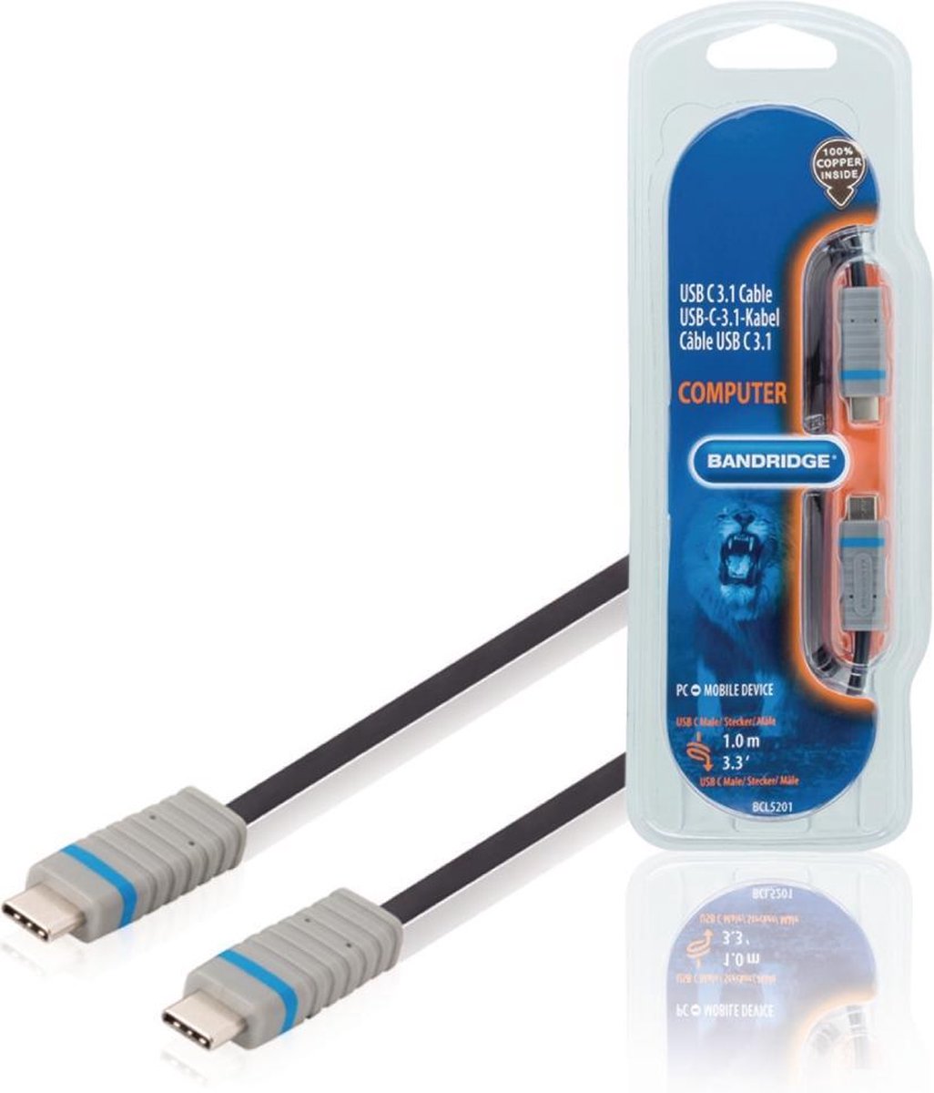 Bandridge USB-C naar USB-C kabel - USB3.0 - 1 meter