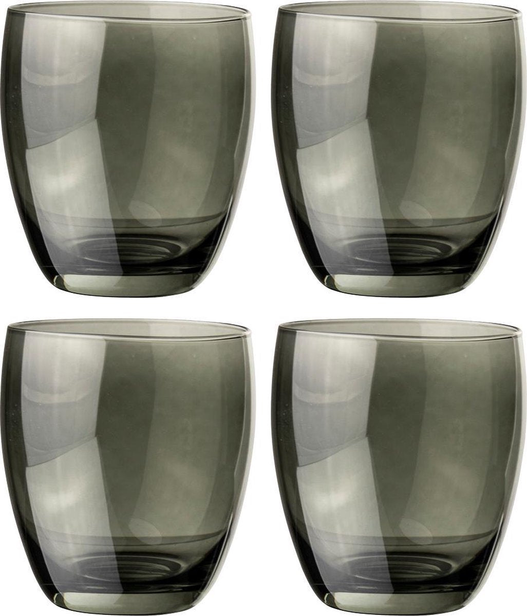 Glazenset 4-delig grijs - set 4 stuks