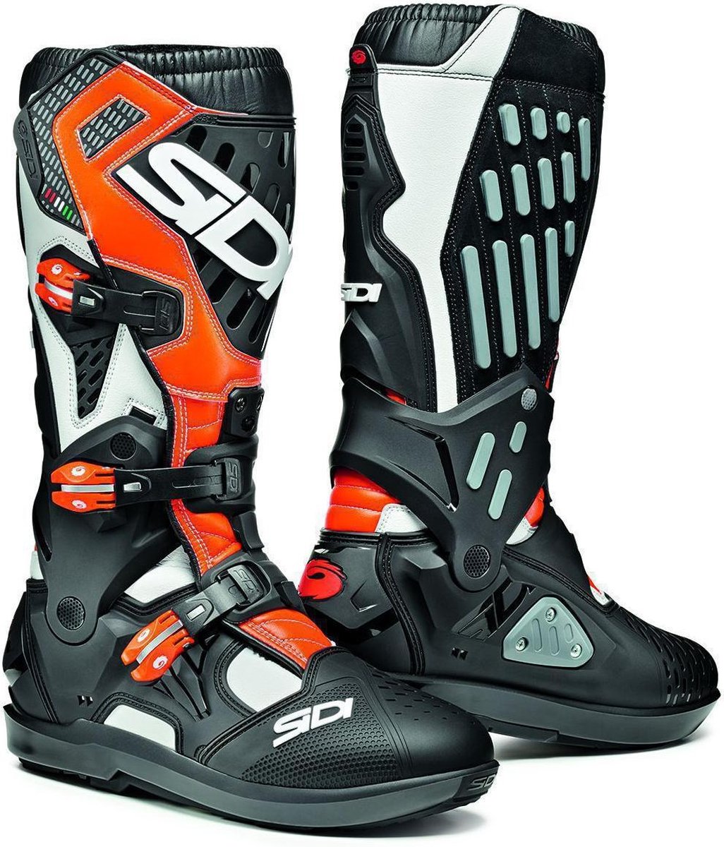 Sidi Atojo SRS White Black Orange Fluo Motorcycle Boots 46