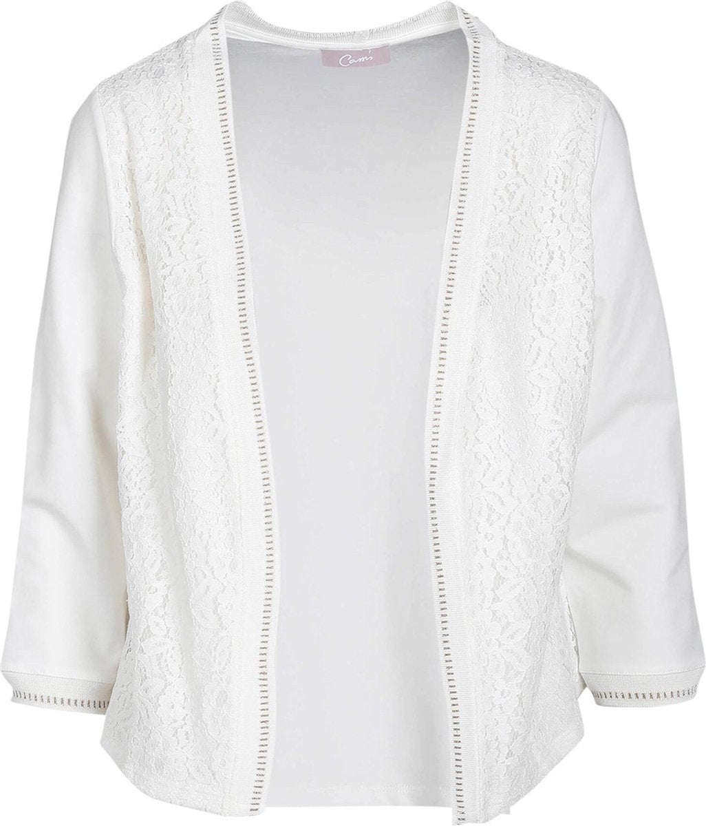Cassis - Jasje in tricot en kant - Ecru