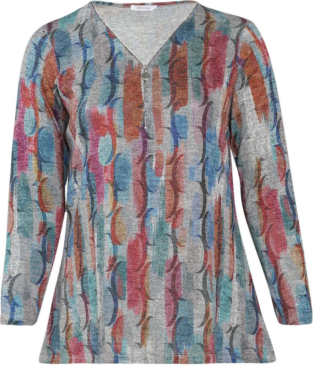 Warme tuniek met een fantasieprint en lurex